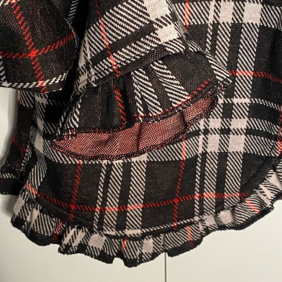 Grace Karin Ruffle Open Career Plaid Blazer Jacket Women’s Size Small - Picture 5 of 6